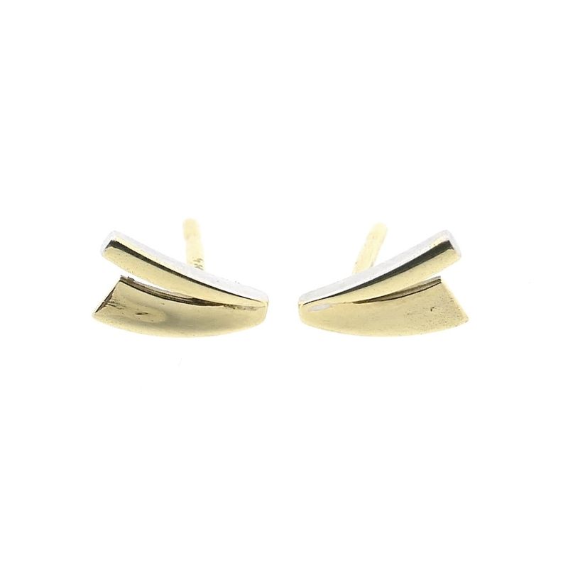 Image 9 of Two-tone gold stud earrings