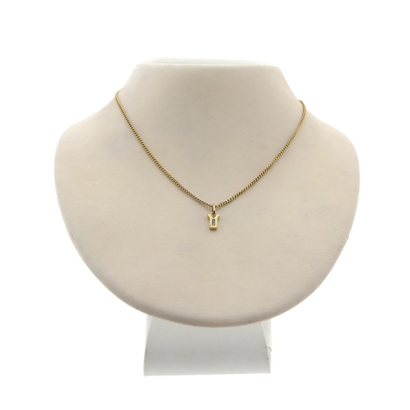 Image 3 of Gold pendant of the letter Y with zirconia