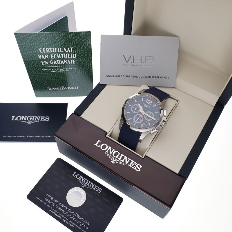 Image 4 of Longines V.H.P. Chronograph L3.717.4.96.9; Very high precision men's watch