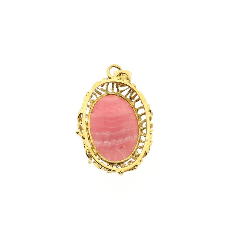 Image 5 of Vintage Gold Pendant with Rhodochrosite
