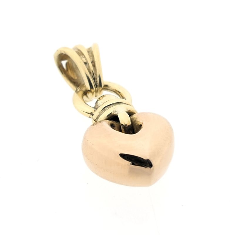 Image 4 of Two-tone gold pendant of a heart