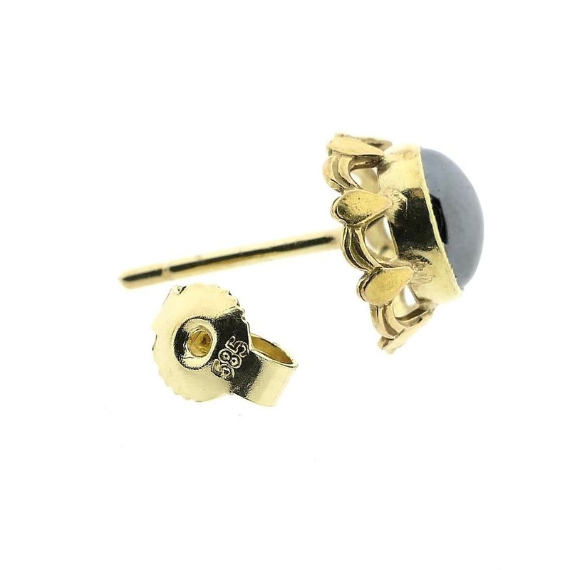 Image 5 of Gold stud earrings with hematite