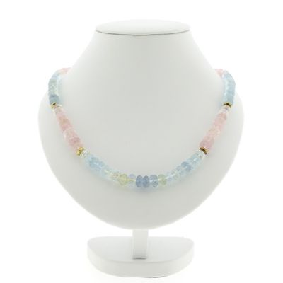 Image 1 of Gold multi-colored bead necklace