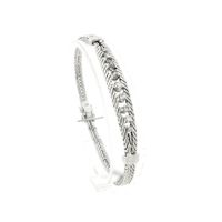 White gold herringbone link bracelet with diamonds