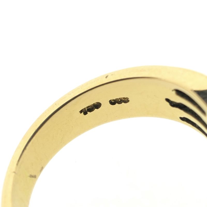 Image 8 of 18K Gold V-shaped ring with emerald and diamond | 0.34 ct.