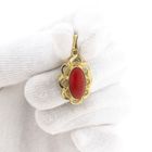 Image 11 of Antique Gold Pendant with Blood Coral