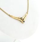Image 5 of Gold necklace with fixed pendant, sapphire and diamond; 0.02 ct.