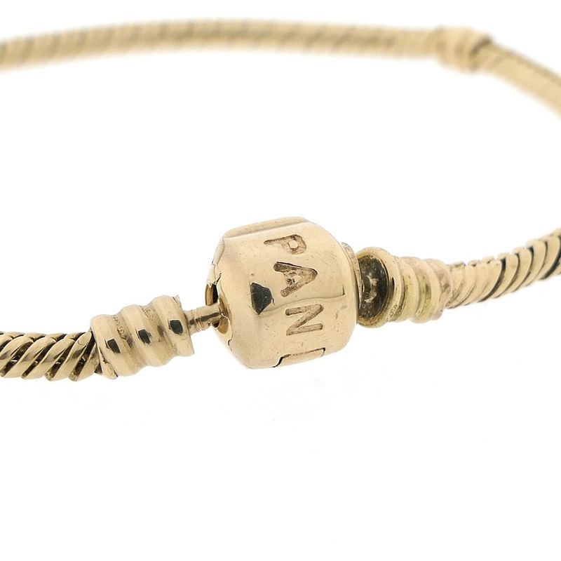 Image 3 of Gold pandora bracelet; Snake Chain | 21.5 cm