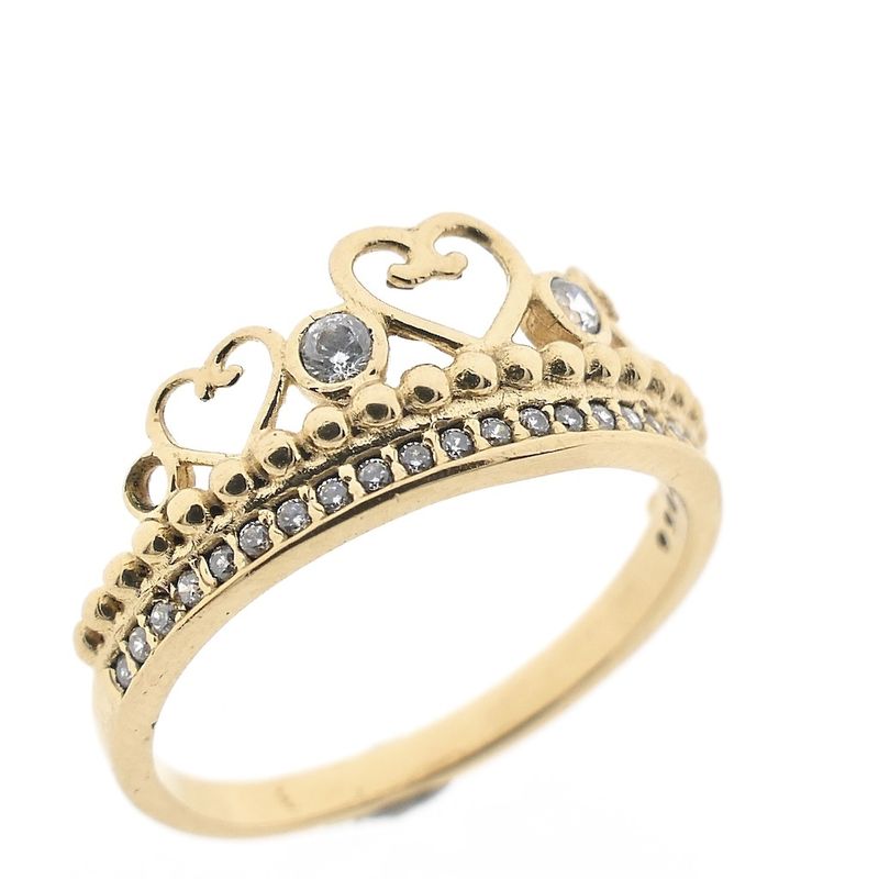 Image 3 of 21 carat gold ring set with zirconia