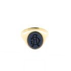 Image 3 of Vintage Gold Signet Ring with Onyx