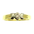 Image 2 of Two-tone gold solitaire ring with 0.04 ct diamond.