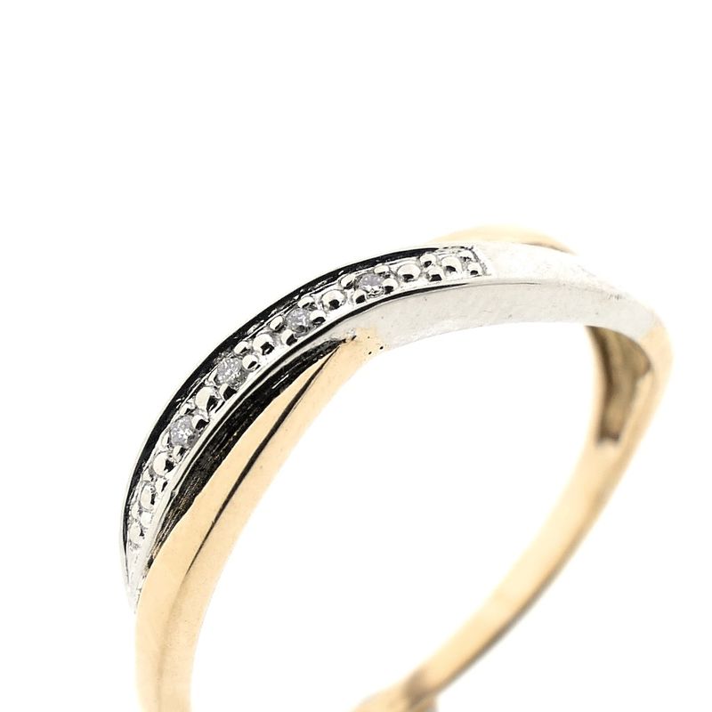 Image 3 of Two-tone gold ring with diamond | 0.02 ct.