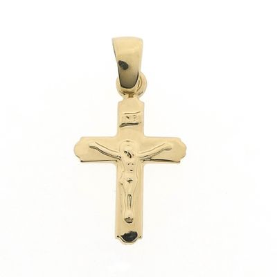Image 1 of Gold pendant of cross with corpus | INRI