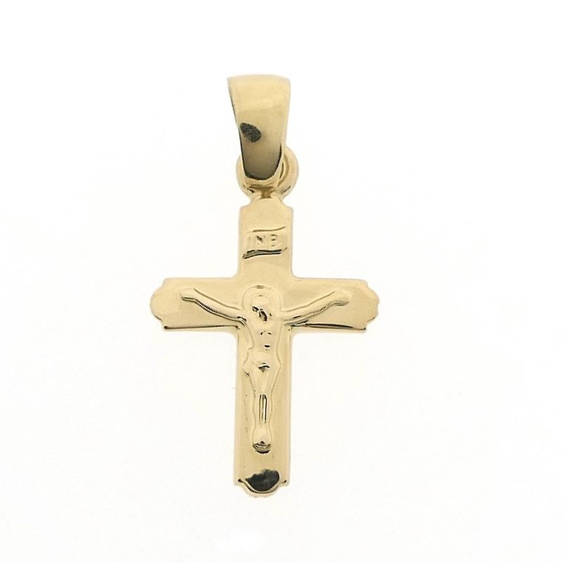 Image 1 of Gold pendant of cross with corpus | INRI