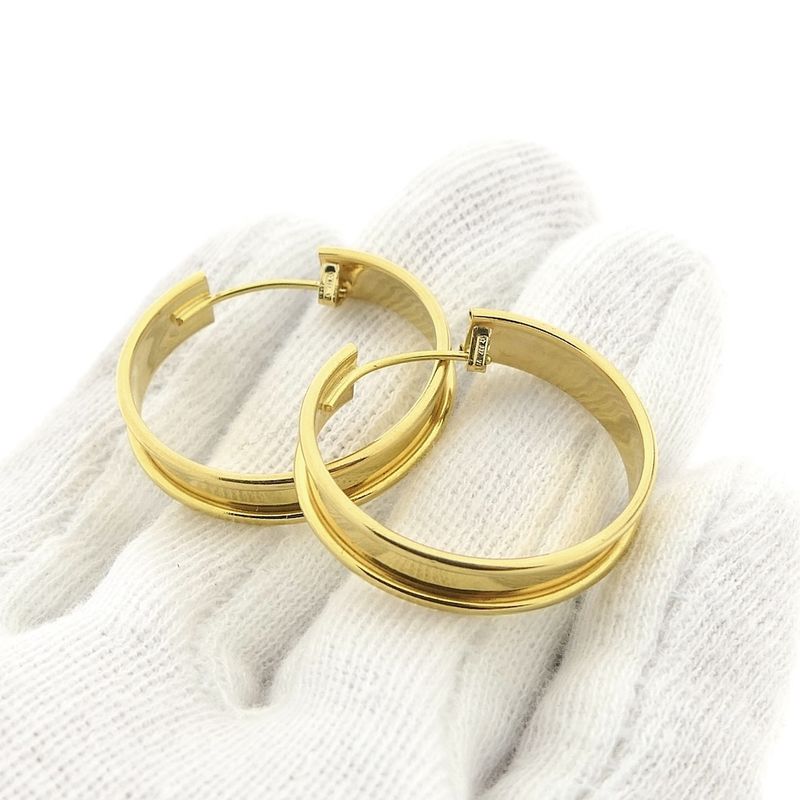 Image 6 of Gold hoop earrings; Ø 28 mm