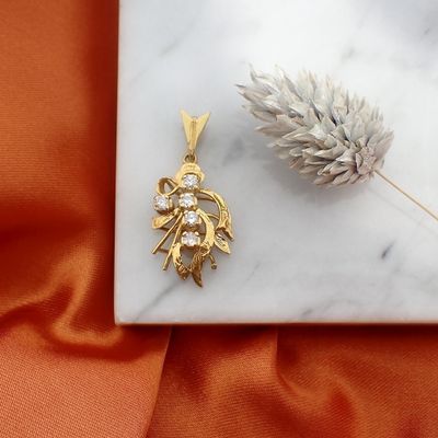 Image 2 of 20 carat gold pendant with diamonds | 0.30 ct.