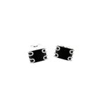 Image 1 of White gold cufflinks with onyx and diamonds; 1.20 ct.