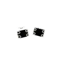White gold cufflinks with onyx and diamonds; 1.20 ct.