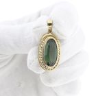 Image 8 of Gold pendant with synthetic green gemstone