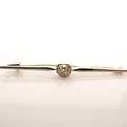 Image 1 of Vintage white gold long narrow brooch with moissanite
