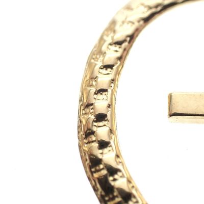 Gold oval pendant with cross Image 2 of Gold oval pendant with cross