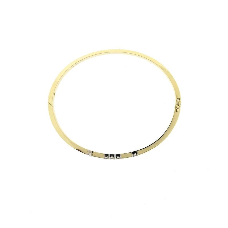 Image 3 of Gold slave bracelet with diamonds; Size M/L
