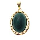 Image 1 of Vintage gold pendant with malachite
