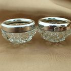 Image 6 of Crystal salt and pepper shaker set with silver rim | Vintage