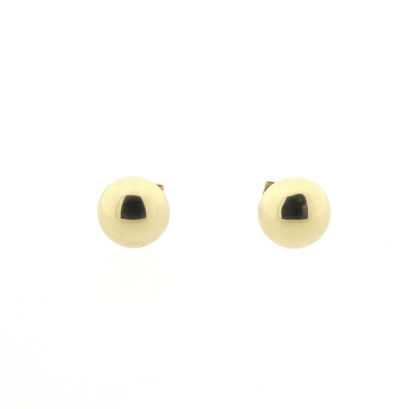 Image 3 of Gold stud earrings with round button