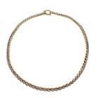 Image 2 of Two-tone gold braided necklace; foxtail link | 45 cm