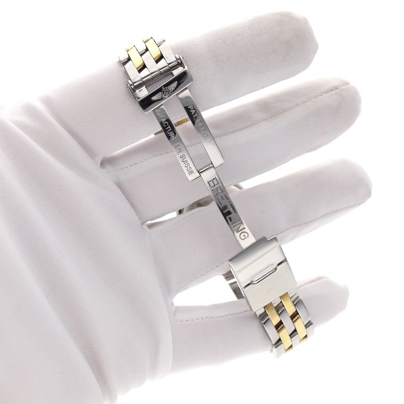 Image 14 of Breitling Callistino 'Mother of Pearl' D52045; 18k gold/steel women's watch with diamonds