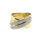 Image 3 of Two-tone gold pavé ring with 0.33 ct diamond.