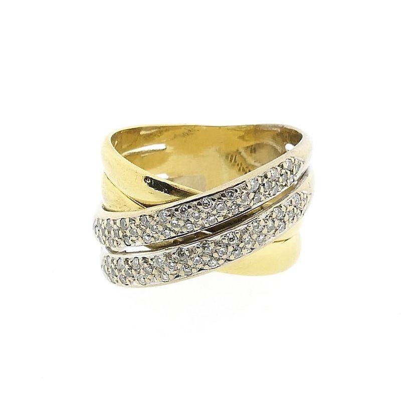 Image 3 of Two-tone gold pavé ring with 0.33 ct diamond.