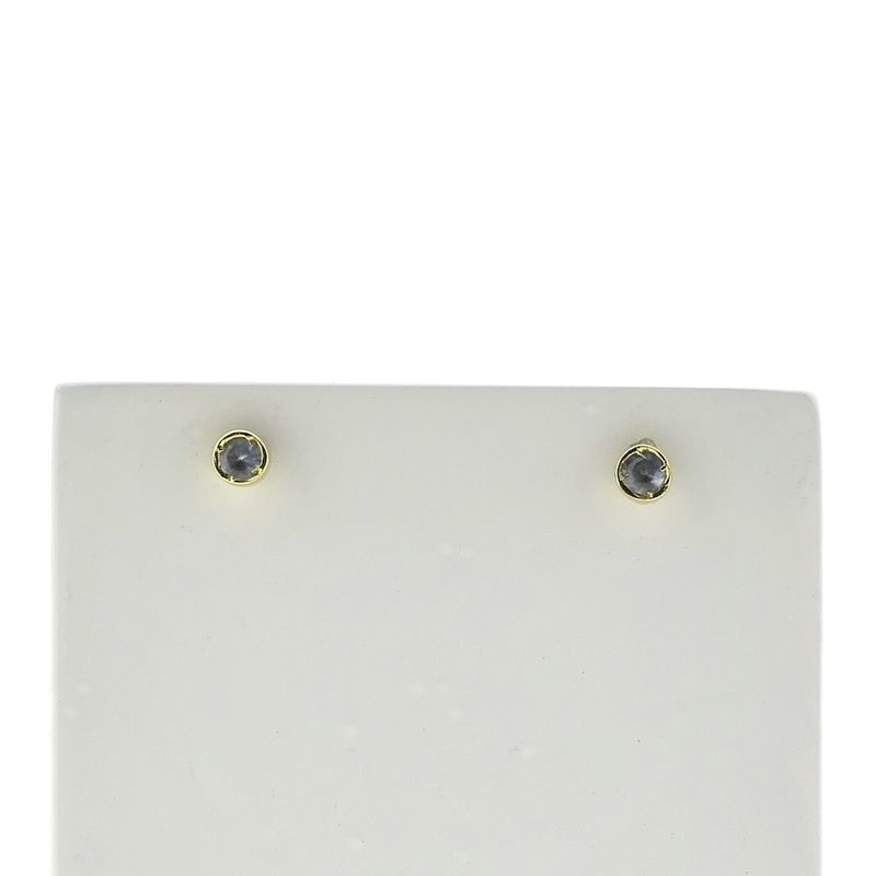 Image 1 of Gold stud earrings with aquamarine