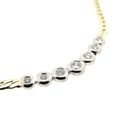 Image 4 of Gold flat gourmet link necklace with 0.50 ct diamond.