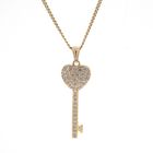 Image 7 of Gold pendant of a key heart with zirconia