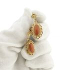 Image 7 of Gold earrings with red coral | Antique