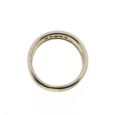 Image 2 of Bicolor wide gold ring with diamond; 0.10 ct.