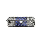 Image 11 of Platinum brooch with sapphire and diamond approx. 1.70 ct.