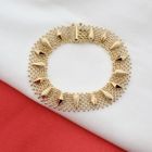 Image 2 of Gold gallery wire link bracelet