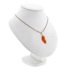 Image 5 of Gold Pendant with Carved Carnelian Fish; 14 Karat