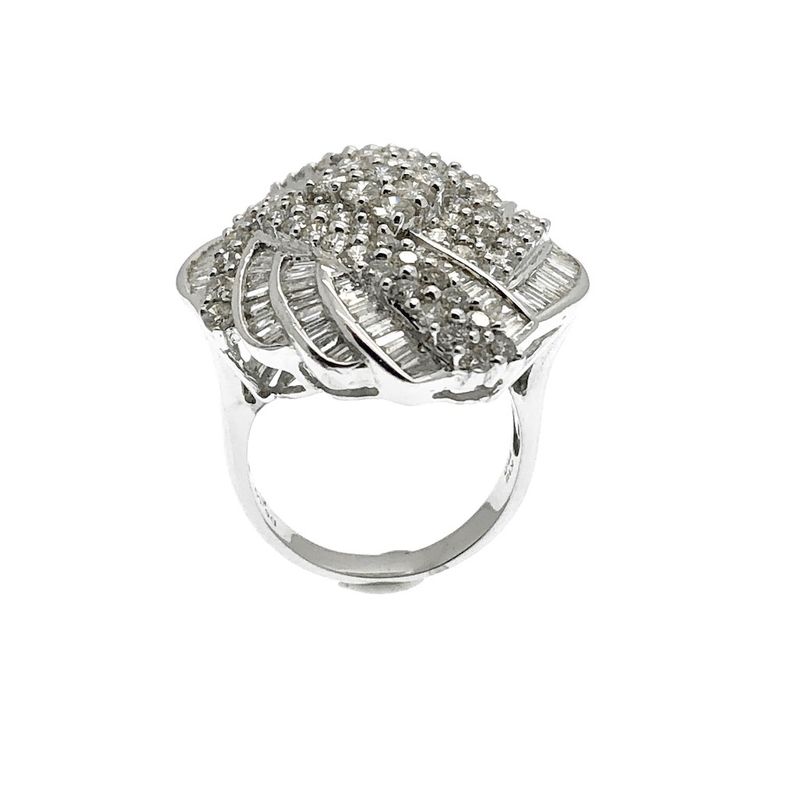 Image 11 of Exclusive cluster cocktail ring with diamond; baguette and brilliant cut 5.00 ct