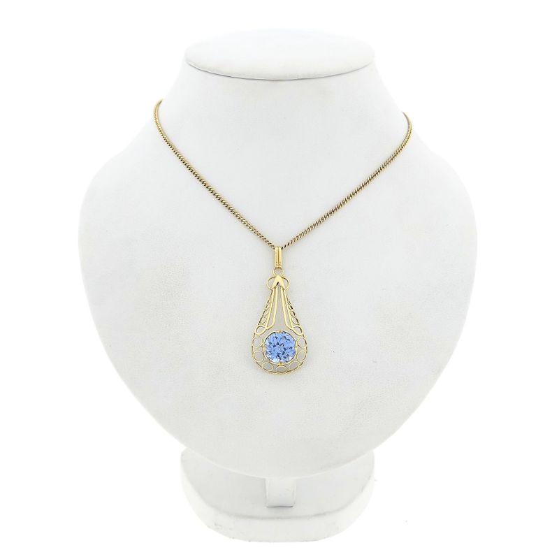 Image 4 of Gold Pendant with Topaz; 14 Karat