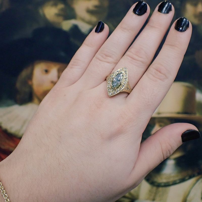 Image 4 of 18-karat vintage cocktail ring with diamonds | approx. 1.00 ct.