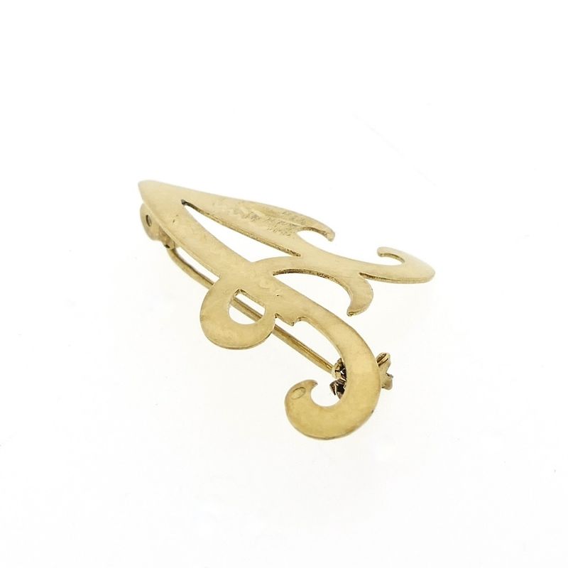 Image 3 of Gold letter brooch; letter A