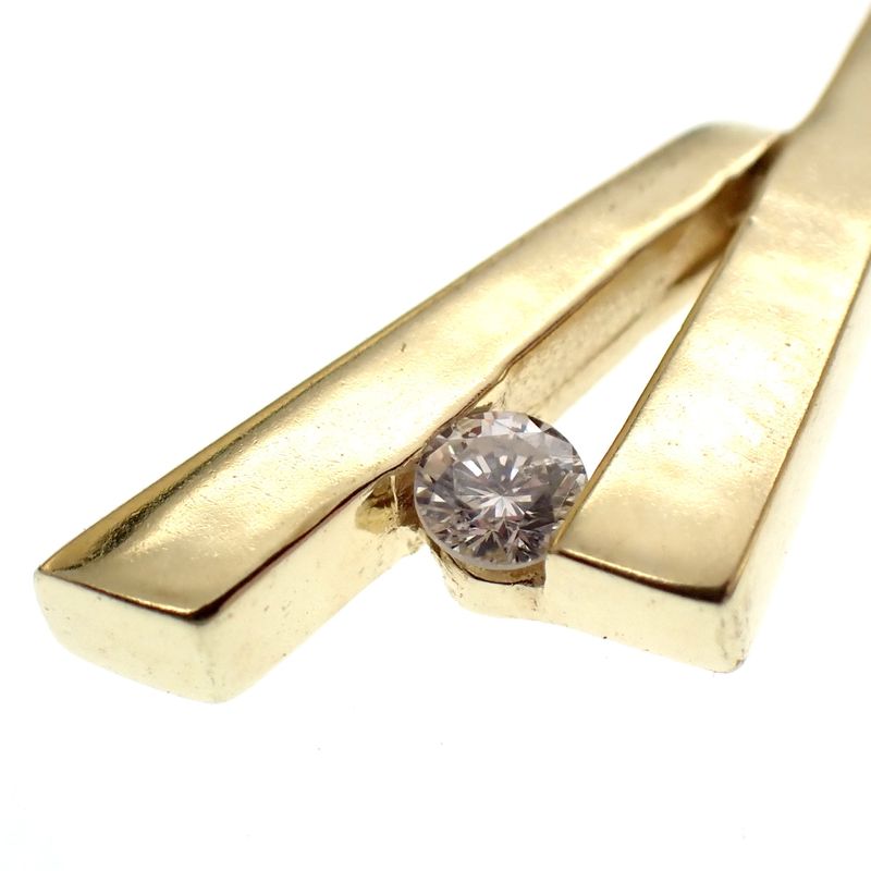 Image 2 of Gold pendant with diamond; Letter A