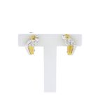 Image 1 of Bicolor gold fantasy stud earrings with diamonds; 0.15 ct.