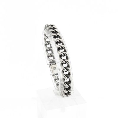 Silver Gourmet Chain Bracelet Image 1 of Silver Gourmet Chain Bracelet