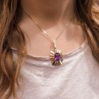 Image 4 of Gold pendant with large amethyst
