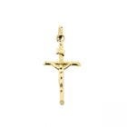 Image 1 of Gold pendant of a cross with corpus; INRI